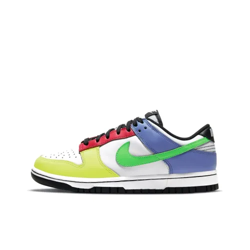Nike Dunk Low Топ Кроссовки для скейтбординга Женские Желтый Зеленый Синий