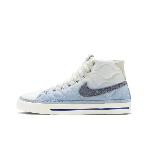 Nike Court Legacy MID Противоскользящие Устойчивые к истиранию MID Топ Скейтборд Кроссовки Женские Белые Светло-Синие