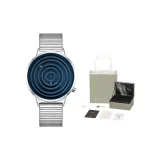 Синий циферблат, серебряный корпус