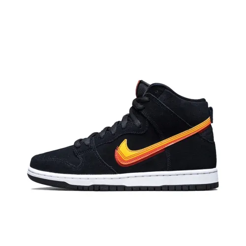 Nike Dunk SB Truck IT Pack High Top Скейтборд Кроссовки Унисекс Черный Желтый