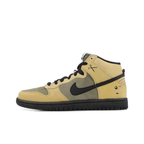 Nike Dunk SB Chrome Шар Incident Покрытие Высокие Кроссовки для скейтбординга Мужские Синие Коричневые