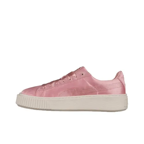 PUMA BASKET PLATFORM Satin Creepers Shell Низкие Скейтбординг Кроссовки Унисекс Розовые