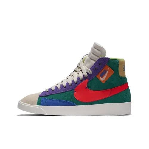 Nike Blazer Rebel Balanced Легкий MID Топ Скейтборд Кроссовки Женские Фиолетовый Зеленый