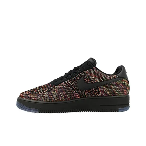 Nike Air Force 1 Flyknit Черный MULTI Цвет Низкий Топ Скейтбординг Кроссовки Мужские Черный Многоцветный