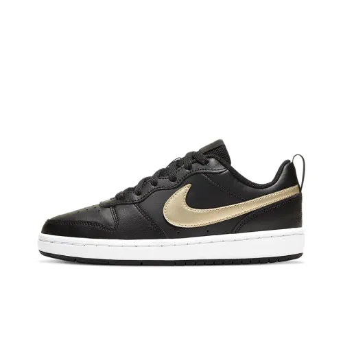 nike Court Borough Low 2 Slip Resistant Abrasion Resistant Low Топ Скейтборд Кроссовки Женские Черный Золотой