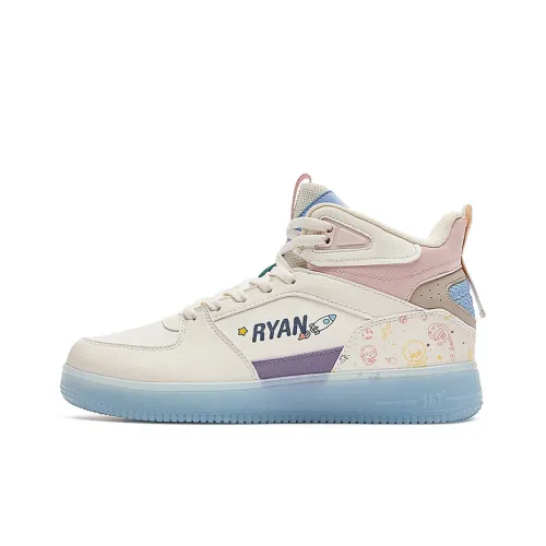 361° Slip Резистентные амортизаторы Высокий топ Скейтбординг Кроссовки Женские Белые