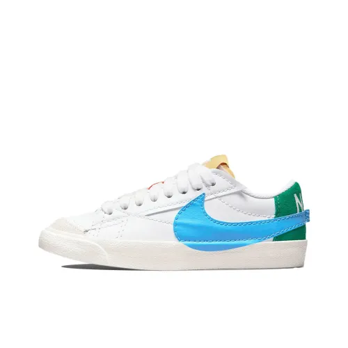 Nike Blazer 77 Jumbo Low Топ Кроссовки для скейтбординга Женские Белый Синий