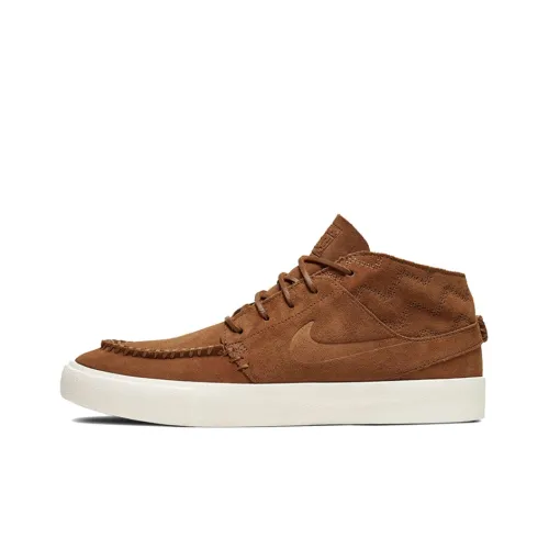 Nike SB Stefan Janoski MID RM Crafted Non Slip Легкий MID Скейтбординг Кроссовки Унисекс Коричневый Желтый