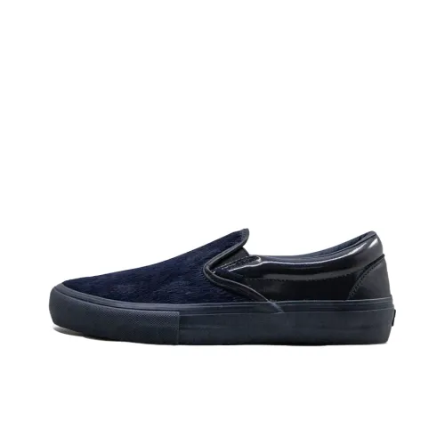 Engineered x VANS Slip On Classic Lightweight and Breathable Low Top Skateboard Shoes Unisex Dark Blue
