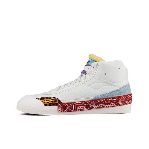 Nike Drop Тип Устойчивый к истиранию MID Топ Скейтборд Кроссовки Мужской Шерсть Белый