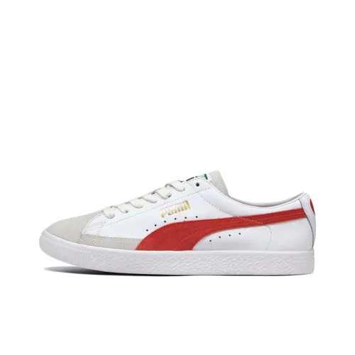 PUMA BASKET VTG Low Топ Скейтборд Кроссовки Унисекс Белый Красный Серый