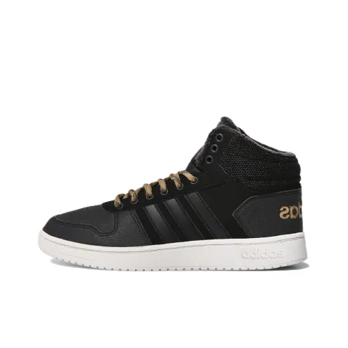 Adidas Neo Hoops 2,0 MID Противоскользящие Устойчивые к истиранию MID Топ Скейтборд Кроссовки Унисекс Черный