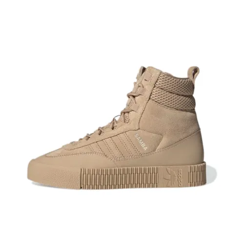 Adidas Originals Samba Ботинки Покрытие Устойчивое к истиранию Высокий Топ Скейтбординг Женские Хаки