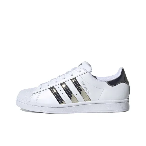 Adidas Originals SUPERSTAR LOW Топ Скейтборд Кроссовки Женские Серебряные Белые