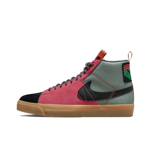 Nike Blazer SB ZOOM PRM 'Acclimate Pack' MID Скейтборд Кроссовки Унисекс Черный Розовый Зеленый