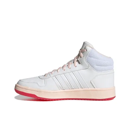 ADIDAS NEO Hoops 2,0 MID Slip-on Resistant MID Скейтбординг Топ Кроссовки Женские Розовые Белые