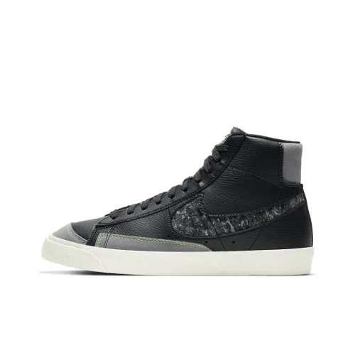 Nike Blazer 77 Покрытие Slip-Resistant и Abrasion-Resistant MID Топ Скейтборд Кроссовки Unisex Черный Серый