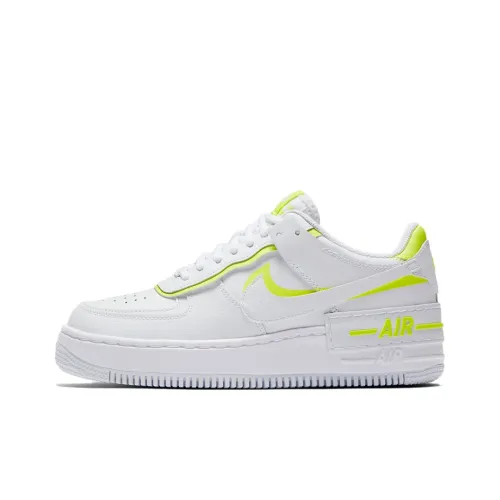 Nike Air FORCE 1 Shadow Slip Resistant Abrasion Resistant Легкий Low Топ Кроссовки для скейтбординга Женские Белый Желтый