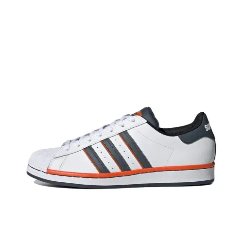 Adidas Originals Superstar Low Топ Скейтборд Кроссовки Унисекс Белый Оранжевый Синий