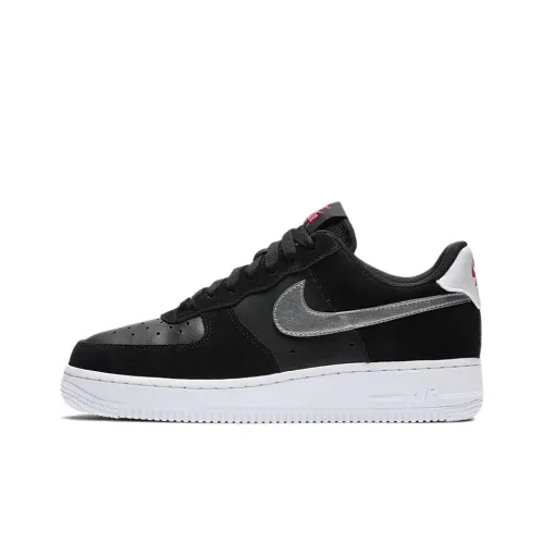 Nike Air Force 1 Slip Resistant Low Top Скейтбординг Кроссовки Женские Черный Серебряный Розовый