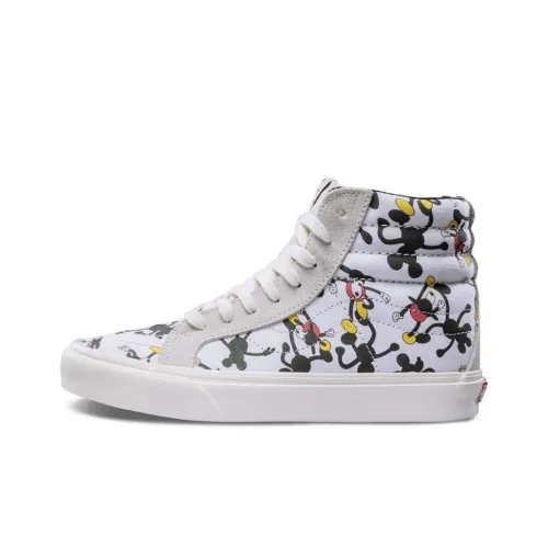 Vans SK8 LX Микки Маус Высокие Кроссовки для Скейтбординга Унисекс Черный Белый