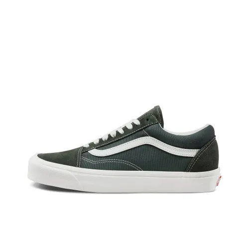 VANS Vault OG Old Skool LX Устойчивые к истиранию Дышащие Низкие Кроссовки для скейтбординга Унисекс Армейский зеленый