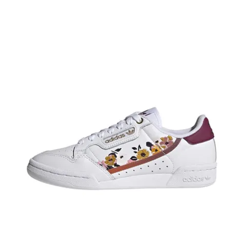 Adidas Originals Continental 80 Low Топ Скейтборд Кроссовки Женские Белые Фиолетовые С принтом