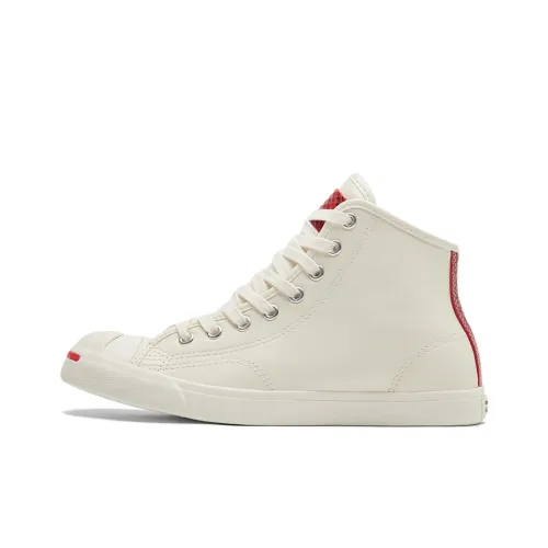 Конверс Jack Purcell LP Slip-Resistant Abrasion-Resistant MID Топ Скейтборд Кроссовки Унисекс Бежевый Белый Красный