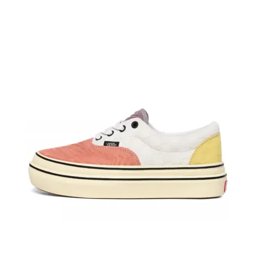 VANS MIXED MEDIA Супер Comfycush Era Низкие Скейтборд Кроссовки Женские Желтый Белый Розовый