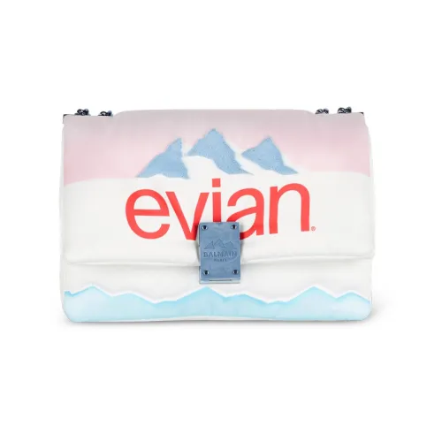 BALMAIN Evian Коллаборация Переработанный полиэстер Сумка через плечо Женская Белая