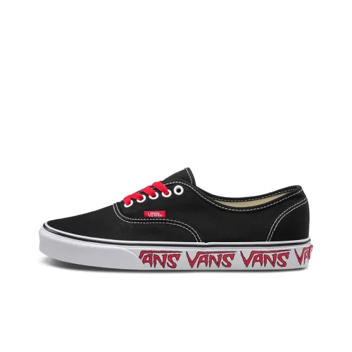 VANS Authentic Series Низкие Кроссовки для Скейтбординга Унисекс Черные Красные