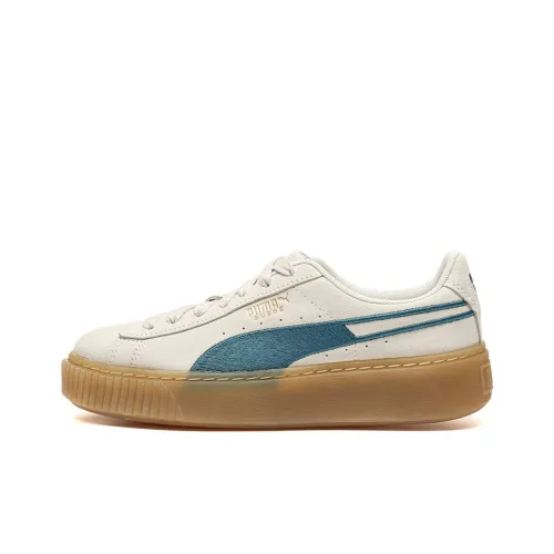 PUMA Suede Series Платформа Core Низкие Кроссовки для скейтбординга Женские Серый Синий
