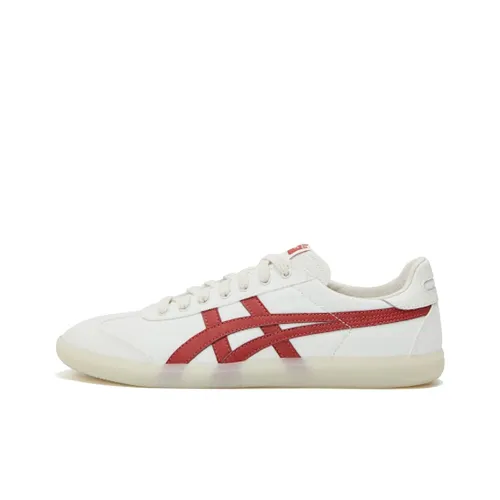 Onitsuka Tiger Tokuten Slip-Resistant Abrasion-Resistant Легкий Low-Top Скейтборд Кроссовки Унисекс Белый Красный