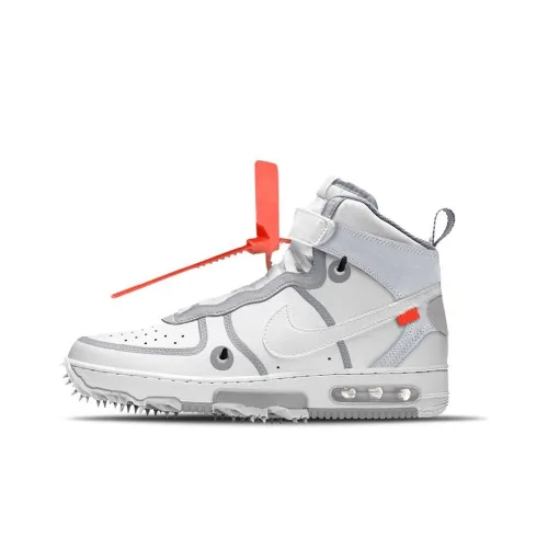 Off Белый x Nike Air Force 1 Slip Resistant Abrasion Resistant MID Скейтбординг Кроссовки Мужской Белый