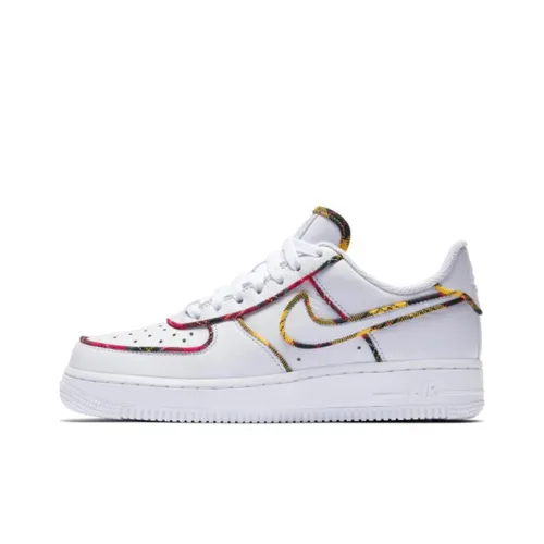 Nike Air Force 1 Нелипкий Легкий Низкий Скейтбординг Кроссовки Унисекс Многоцветный Клетка Edge