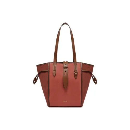 Furla Net Collection Grained Телячья кожа Тоут Сумка Сумка для покупок Сумка Сумка через плечо Средний Женская Коричневый