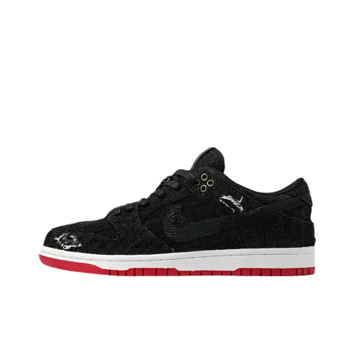 Nike Dunk SB Slip-resistant Shock Absorbers Low Top Скейтборд Кроссовки Мужские Черные Красные