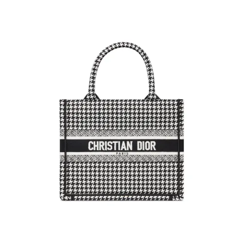 DIOR Вышивка Тоут Сумка Сумка для покупок Сумка Маленькая Женская Черная Белая