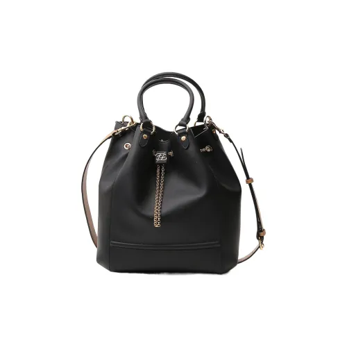 FENDI Кожа Ведрообразная Сумка Сумка через плечо Сумка для женщин Черная