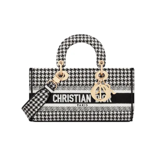 DIOR LADY D JOY Embroidery Сумка через плечо Сумка Medium Женская Черный Белый