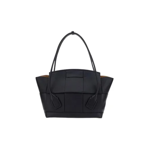 Bottega Veneta Arco Кожа Тоут Сумка Сумка для покупок Сумка на плечо Сумка среднего размера Женская Черная