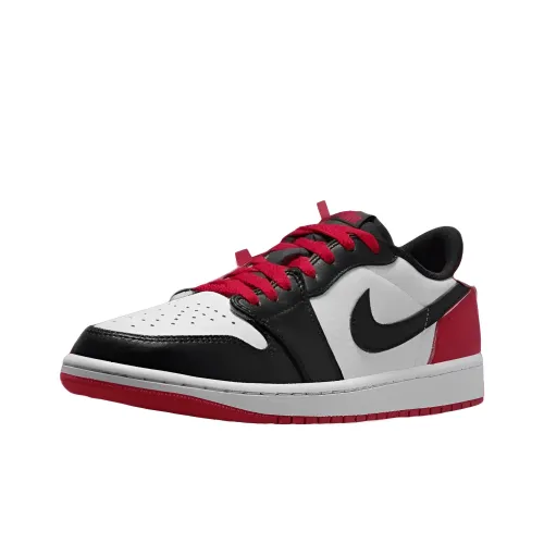 Jordan Air Jordan 1 Slip-resistant Abrasion-resistant Low Top Vintage Basketball Shoes Men's Black White Red Джордан Эйр Джордан 1 Противоскользящий Устойчивый к износу Низкий Топ Винтажные Баскетбольные Кроссовки Мужские Черный Белый Красный