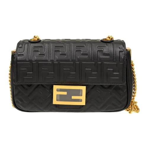 FENDI Sheepskin Portable Crossbody Bag Shoulder Bag Women's Black