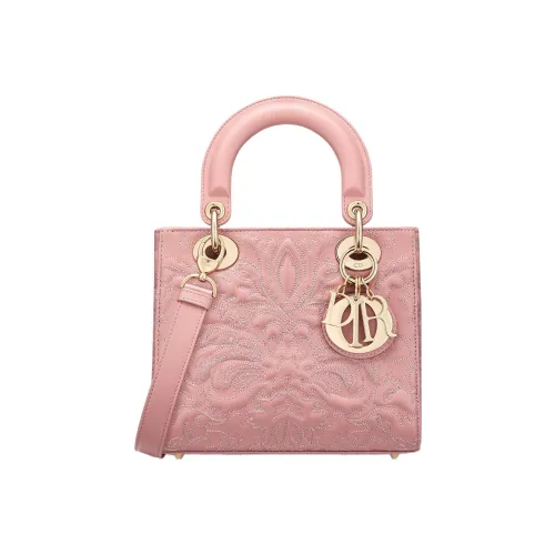 DIOR Lady Dior Lambskin Сумка Lady Dior Сумка через плечо Сумка Маленькая Женская Серый Розовый