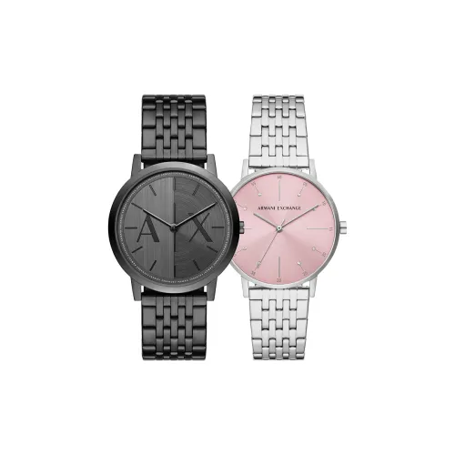 ARMANI EXCHANGE Часы Кварцевый механизм Нержавеющая сталь Ремешок Черный циферблат Унисекс