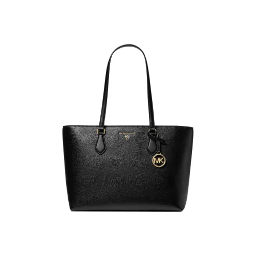 MICHAEL KORS Valerie Litchi Grain Leather Shoulder Bag Large Women's Black