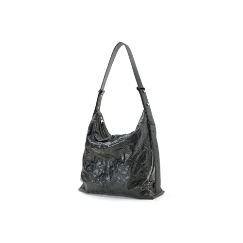 Omentar Коровья кожа Синтетическая кожа Плиссированная сумка Тоут сумка Сумка для покупок Сумка через плечо Большая Женская Черная Белая