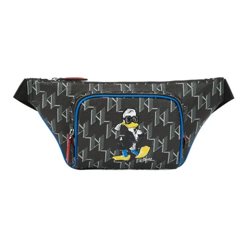 KARL LAGERFELD Disney Коллаборация с коровьей кожей и полиуретаном одно плечо через плечо бананка мужской черный