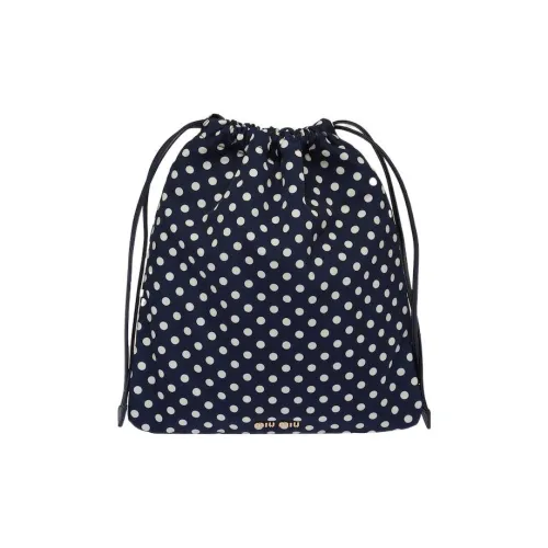 MIU MIU Ткань с кожаными вставками Клатч Косметичка Женская Королевский синий