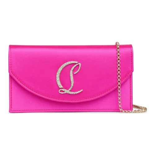 CL Satin Одно плечо Через плечо Клатч Маленький Женский Ярко-розовый